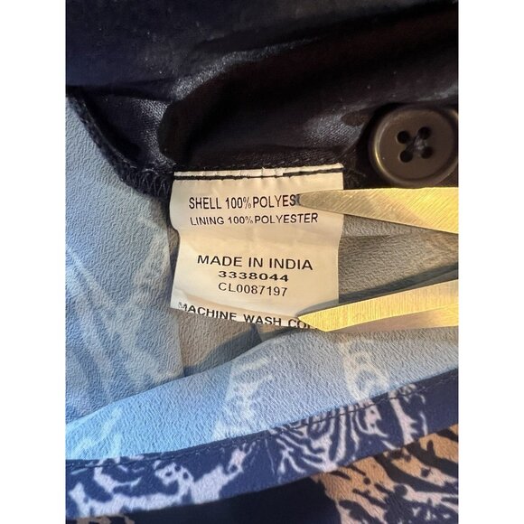 Eshakti Dress 1X MIDI Long Sleeve Tiered Gray Zebra Novelty Print Office - Picture 7 of 10